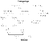 Words are used to categorize the world. A diagrammatic image of the relations between words.