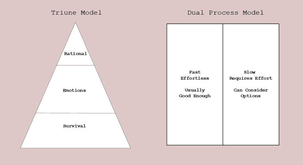 The triune mind and the dual process model
