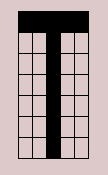 Letter T 5x7 representation