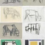 Stages of Abstraction as seen by an artist. Near photo to less and less detail until geometric block shapes